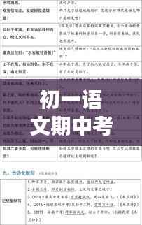 初一语文期中考试复习重点及策略专题解析